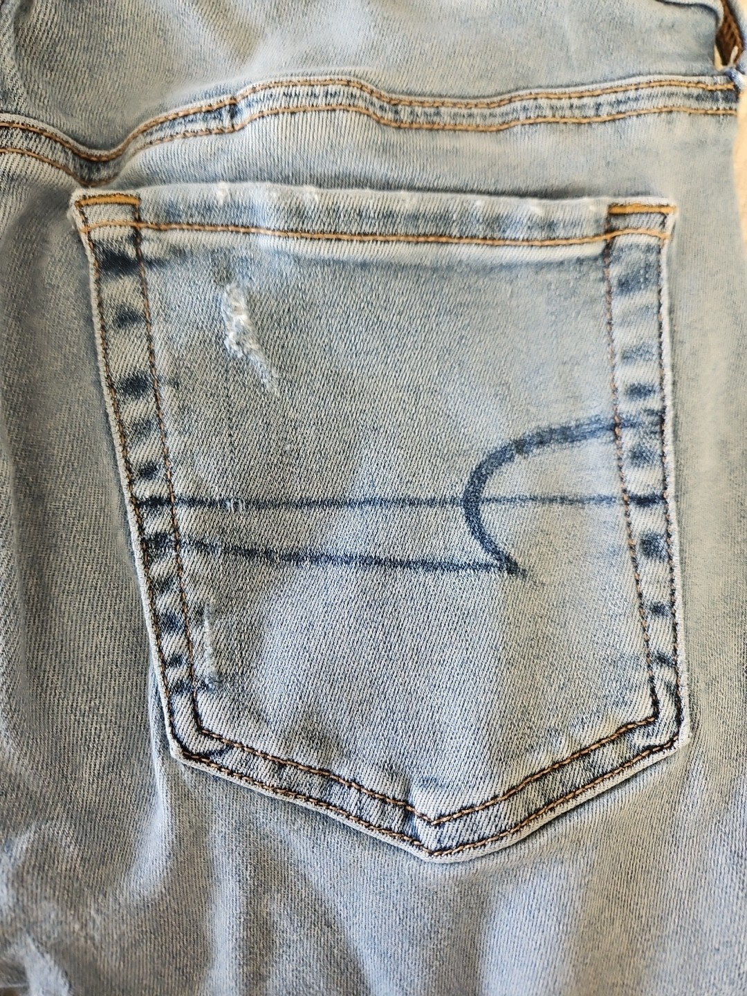 American Eagle Women Size 6 Short Jean Blue Next Level Stretch RN 54485 CA 03873