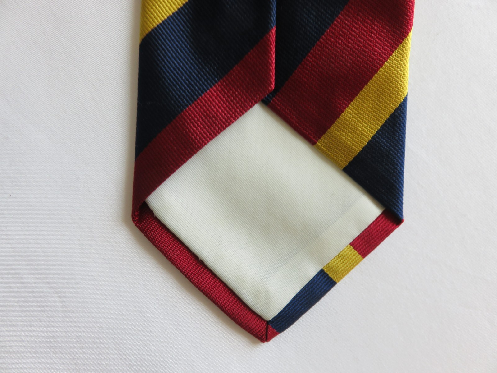 Ben Silver English Silk Repp Tie Regiment Stripe Vtg Handmade 3.25×58 Handmade