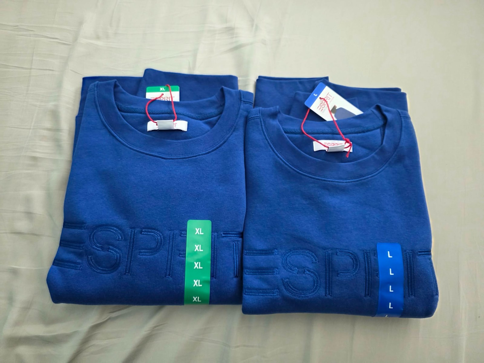 Esprit Costco Crewneck Sweatshirt: L & XL Blue Green White Retro Logo NWT