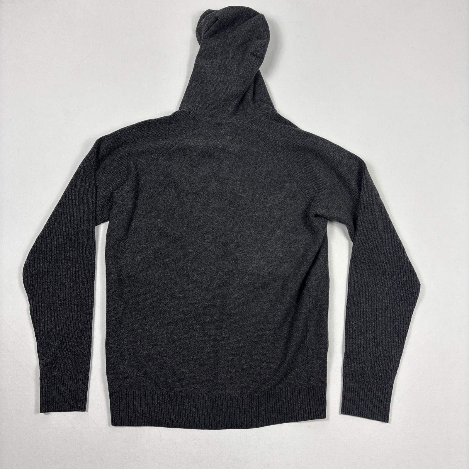Modern Ambition Men’s Full Zip Hooded Sweater Recycled Knit Jacket Gray Small