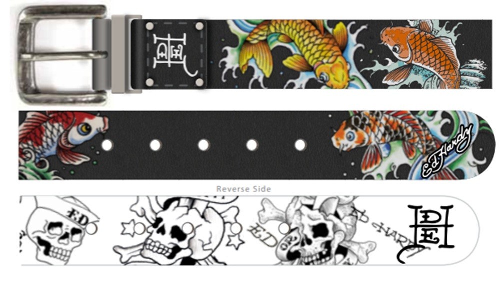 Ed Hardy 38mm Coi and Skull Reversible Belt – BX91623EHQA