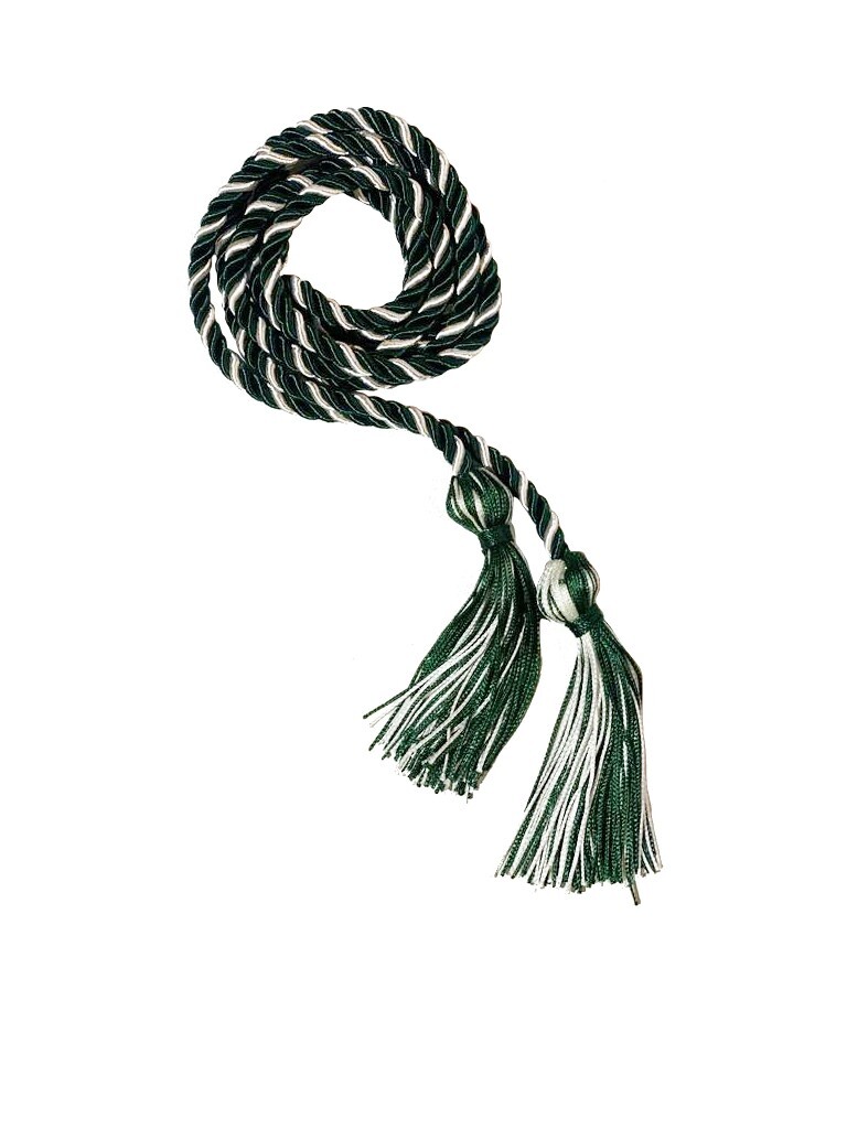 Hunter Green and White Intertwined Honor Cord Graduation Honor Cord – College