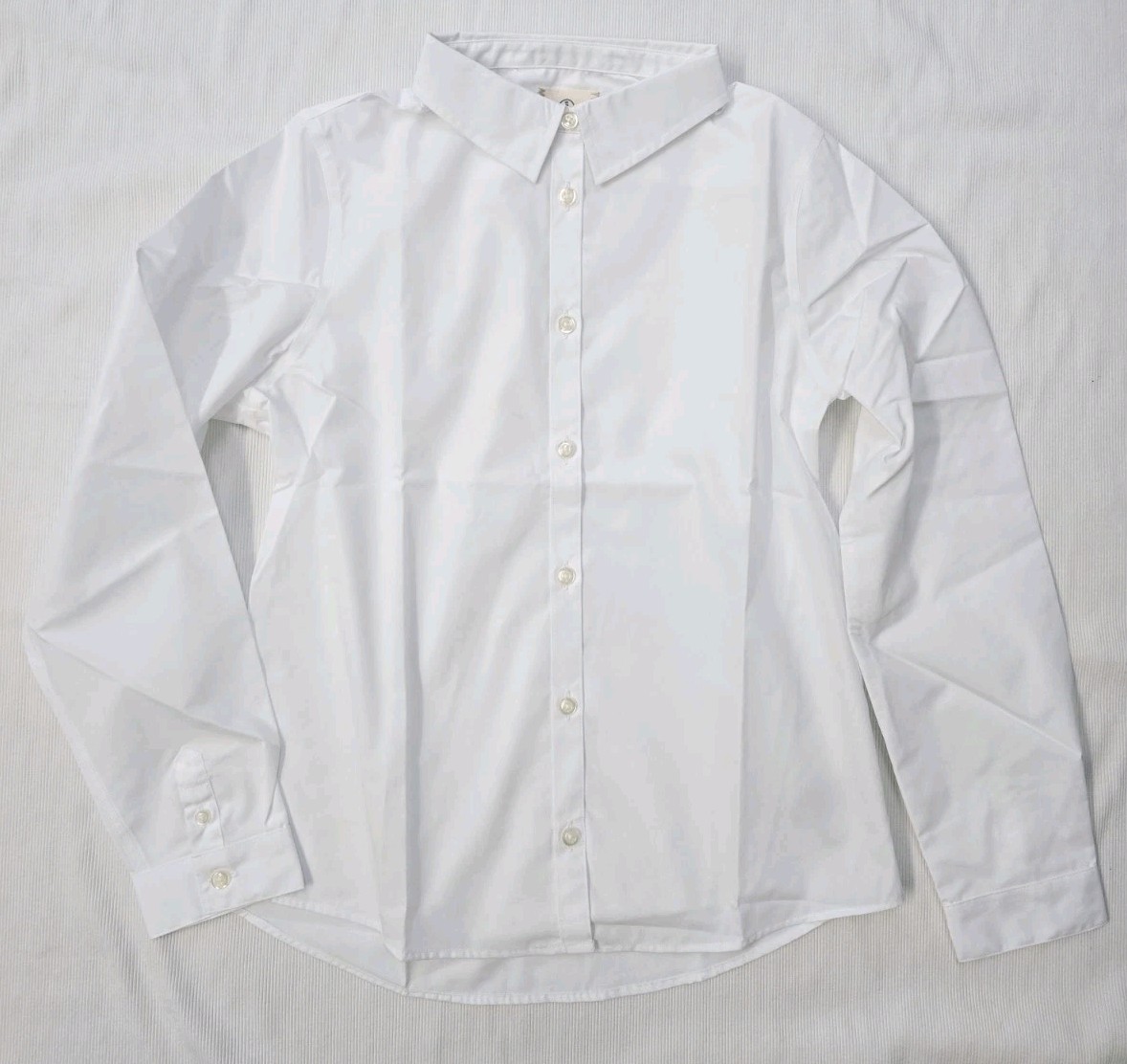 Lands’ End Big Girls Woven SC Broadcloth Shirt – White – (Size: 12)NWOT
