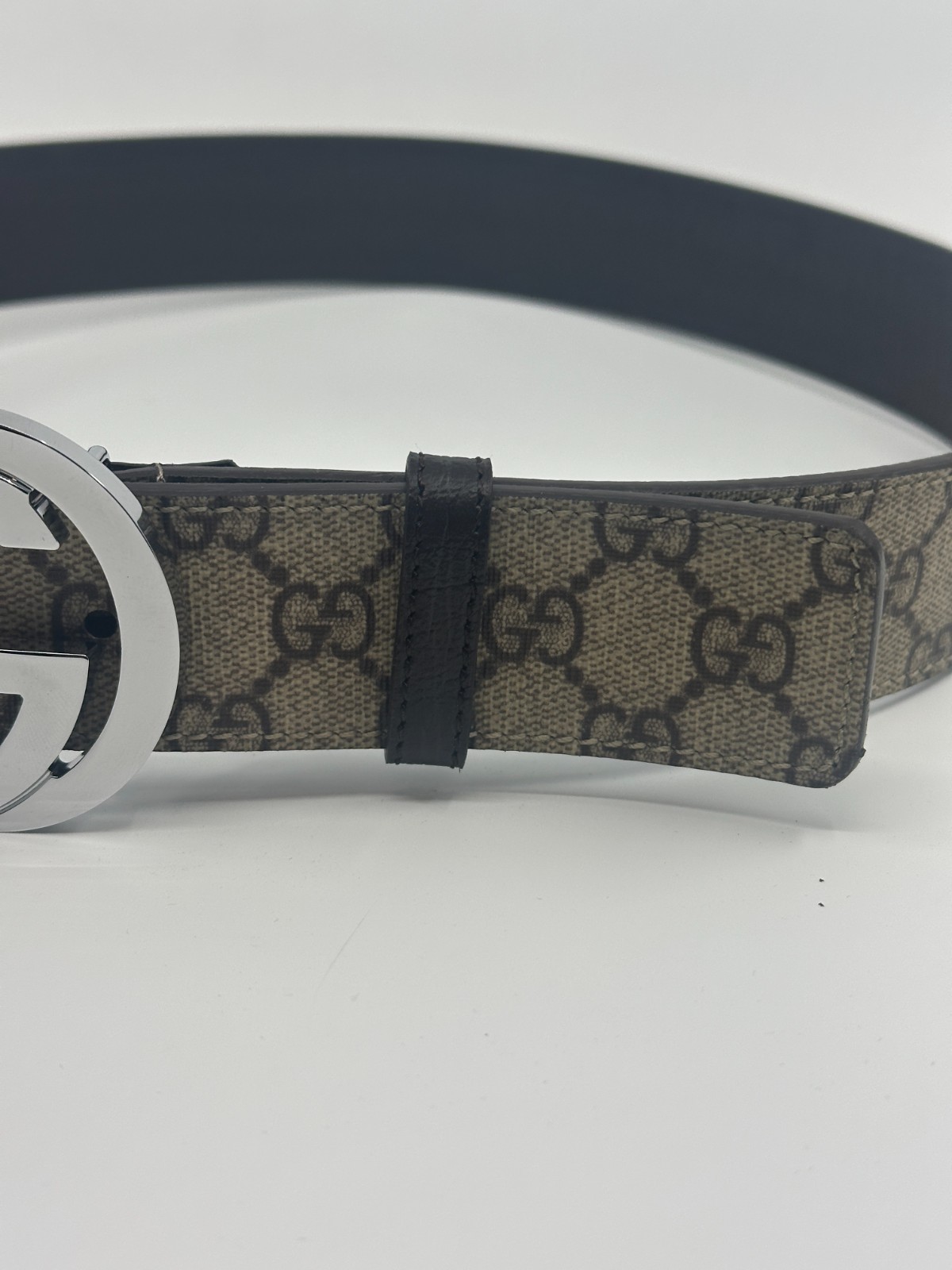 GG Mono BrownGucci Belt Silver Buckle