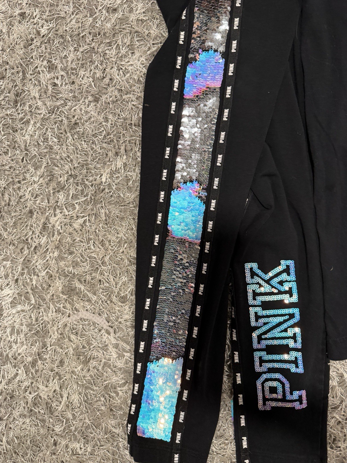 Extremely RARE Victoria’s secret PINK flip sequin Bling Campus outfit