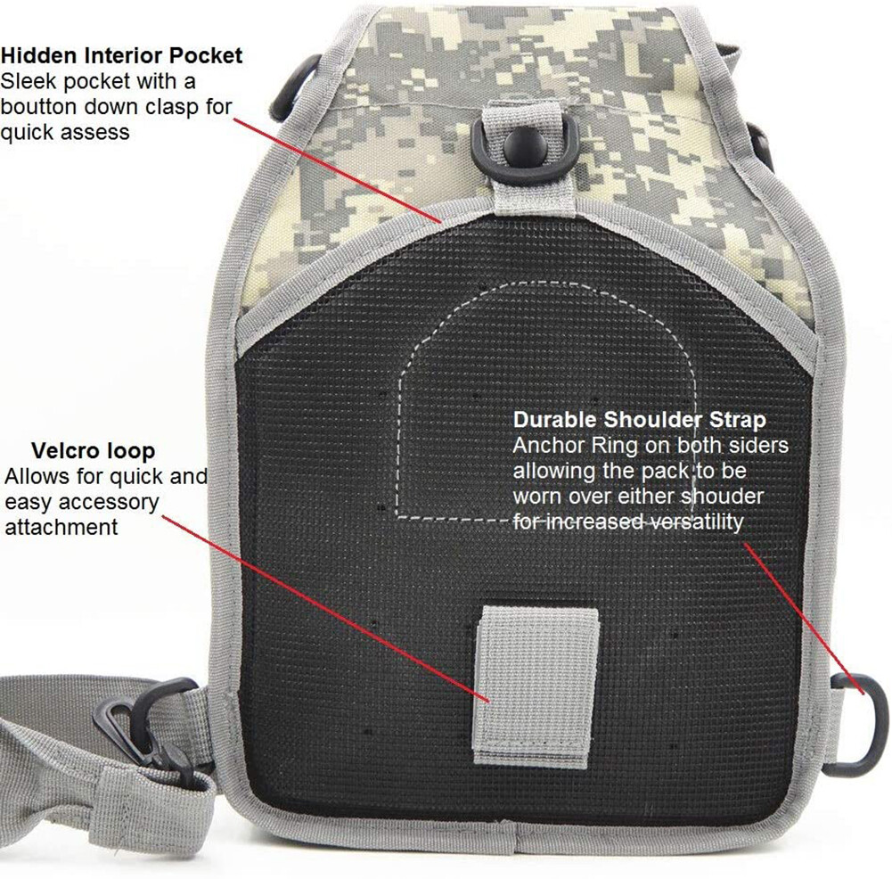 Outdoor Tactical Sling Bag Military MOLLE Crossbody Pack Chest Shoulder Backpack