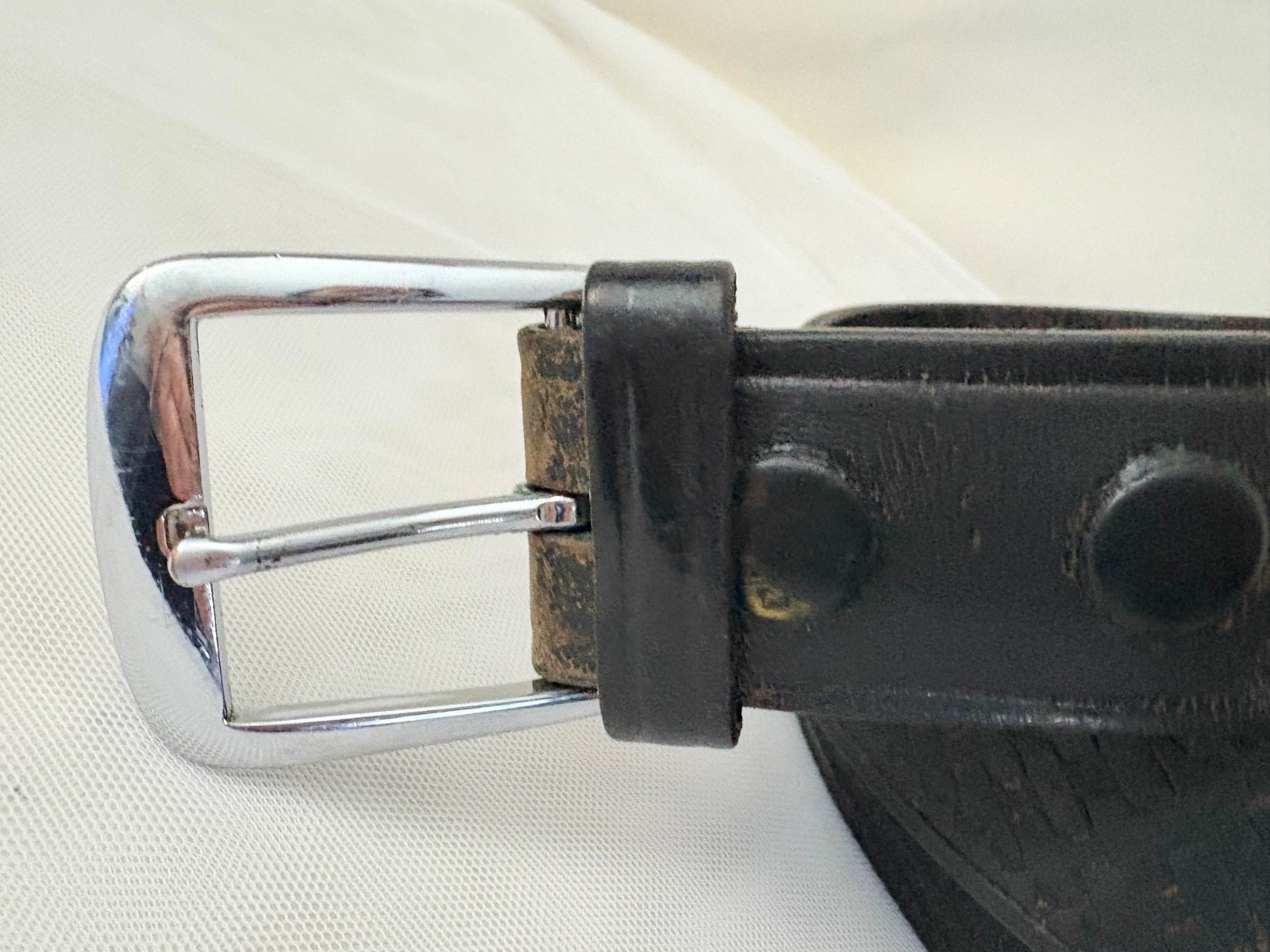 Dutyman Belt Woven Leather Black 1-3/8” Wide Fits to 37″