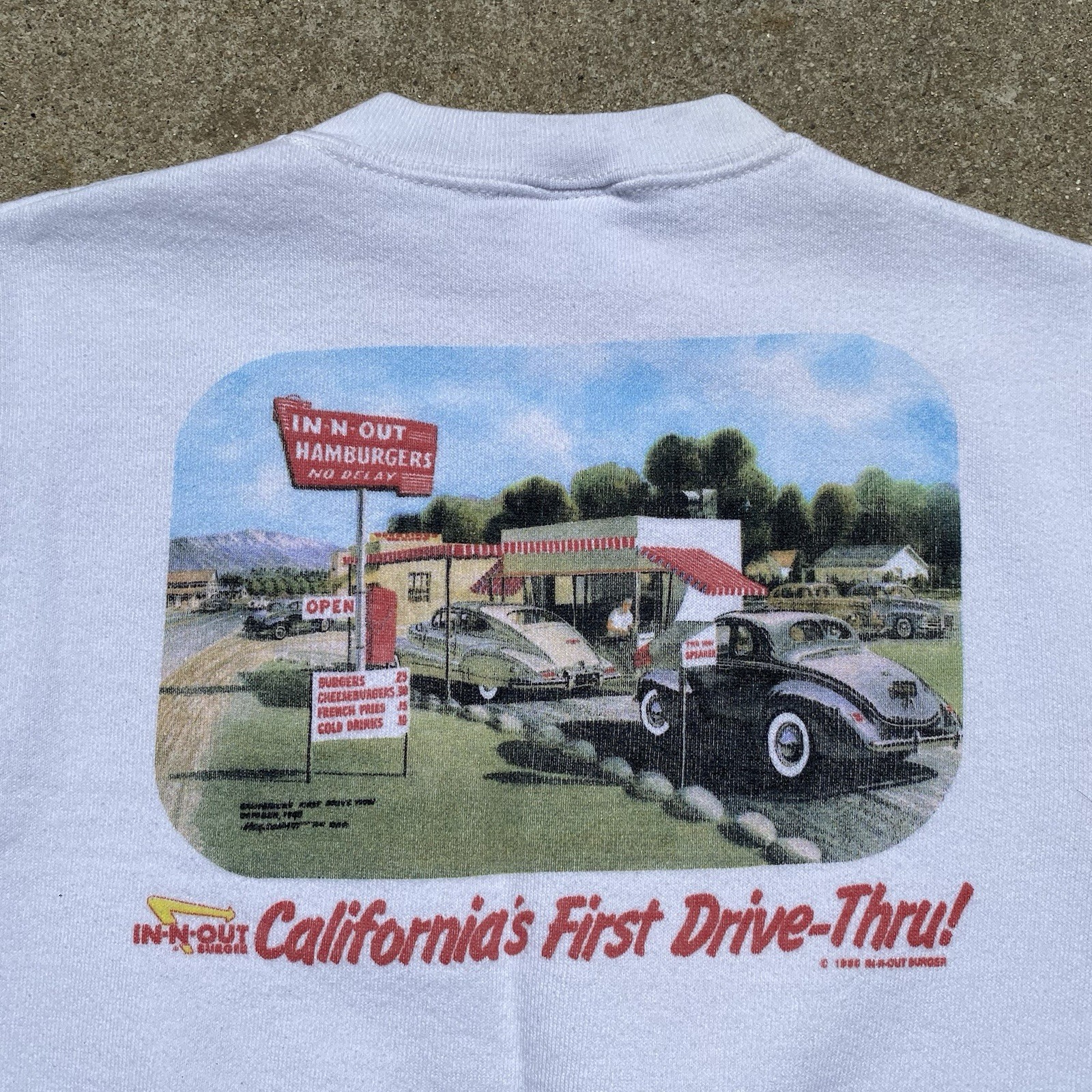 Rare 1980s In-N-Out Burger Crewneck Sweater Kids Vintage Small 6-8 Made In USA