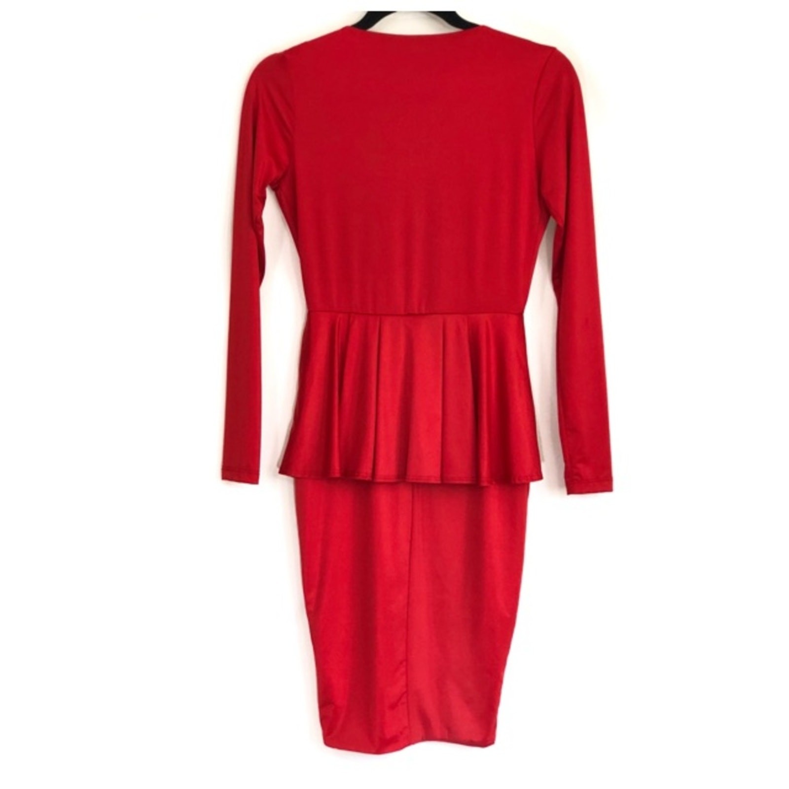 0032 Red Sexy Long Sleeve Mini Dress