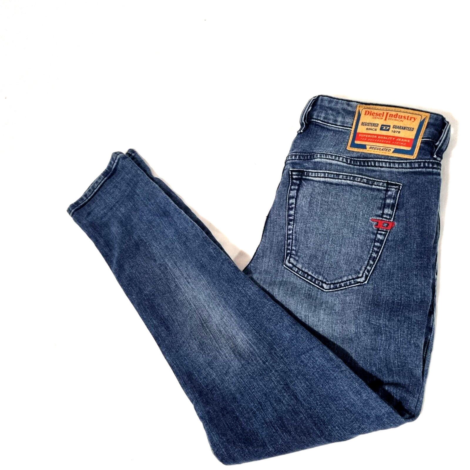 Diesel Men Jeans Sleenker 1979 Blue Denim Mid Rise Slim Leg Size 29 L30