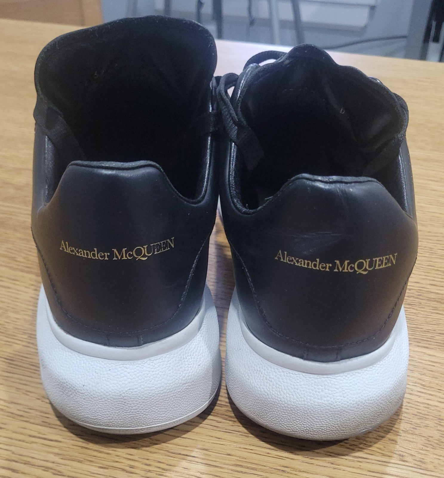Alexander McQueen Oversized Sneakers Black White Leather Men EU 43 or 10 usa