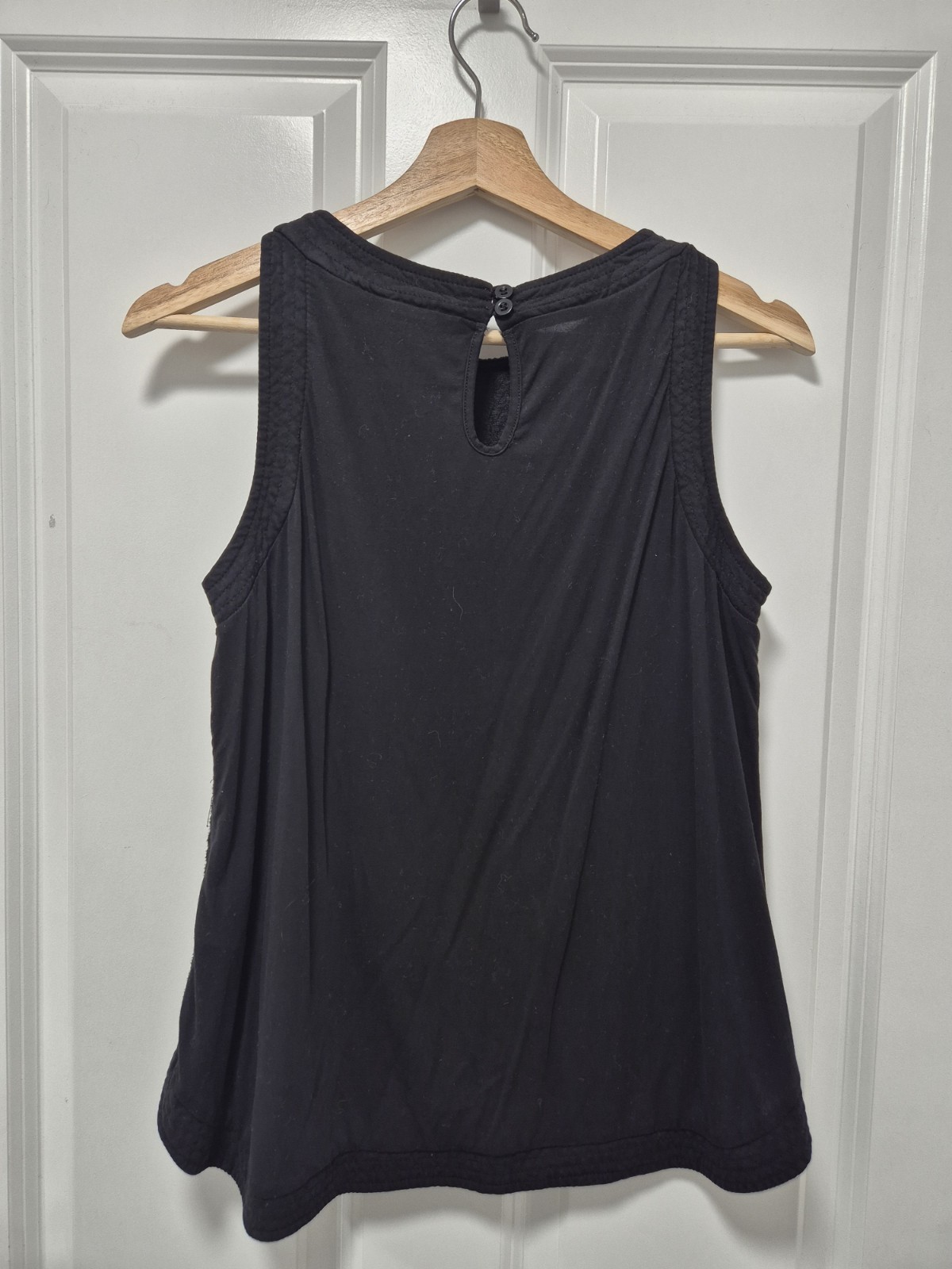 Philosophy Black Textured Sleeveless Top Size S Hi-Low Hem Stretch Tank Blouse