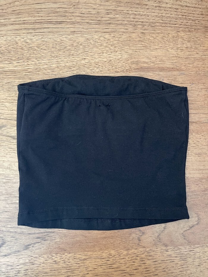 PINK Victoria’s Secret Pure Black MEDIUM Cotton Tube Top Built In Shelf Bra VS