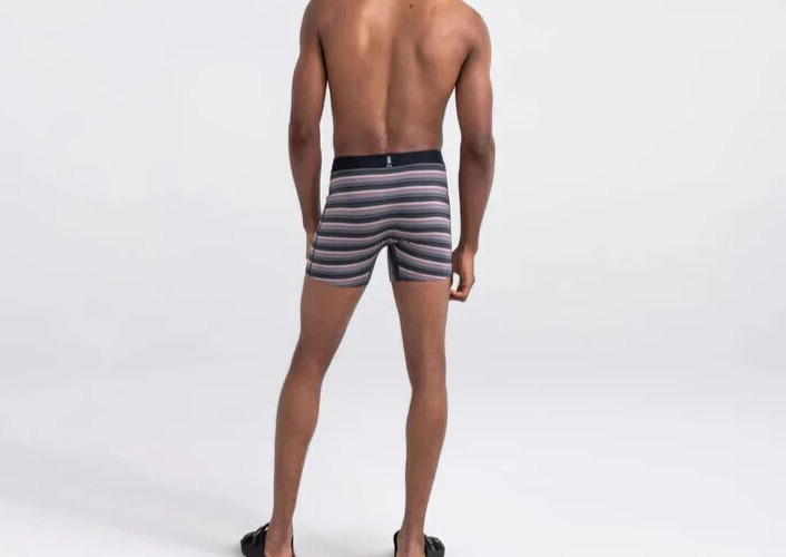 SAXX College Stripe DropTemp Cooling Cotton Blend Slim Fit Boxer Briefs, S