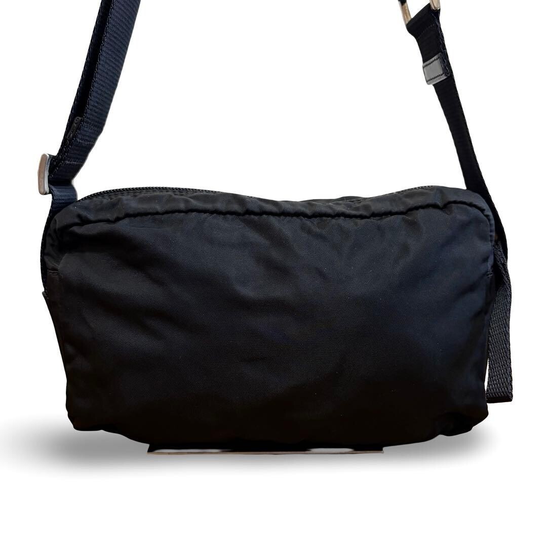 Prada Black Nylon Triangle Logo Camera Bag Shoulder Crossbody Unisex Authentic