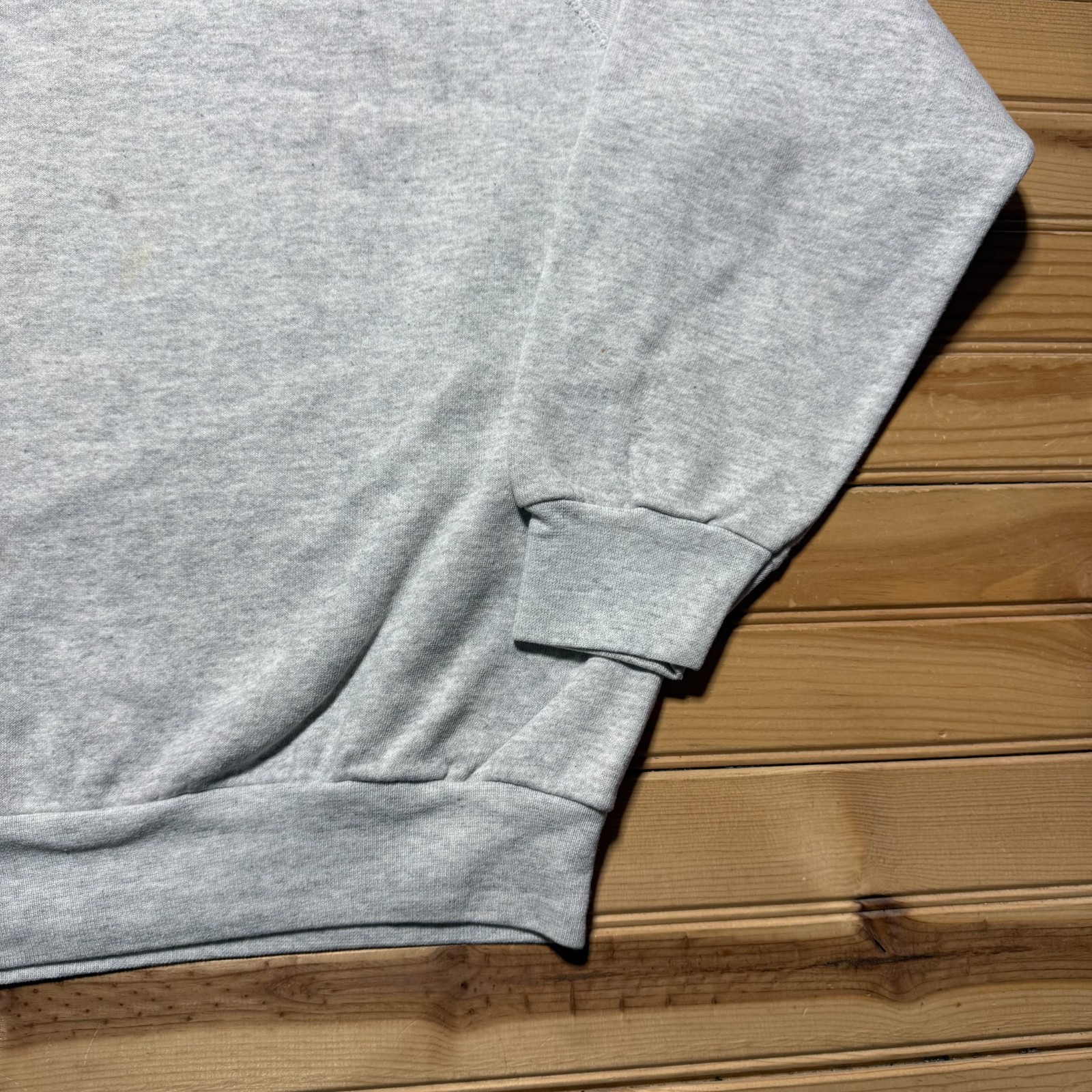 Vintage 90s Blank Raglan Heather Fleece Crewneck Pullover Sweatshirt USA – Large