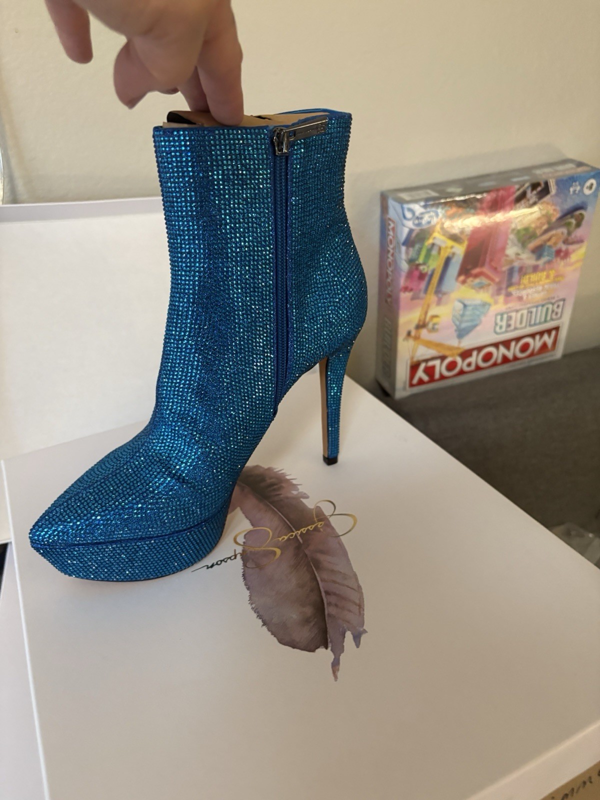 Jessica Simpson Odeda Platform Bootie Size 8.5 Blue