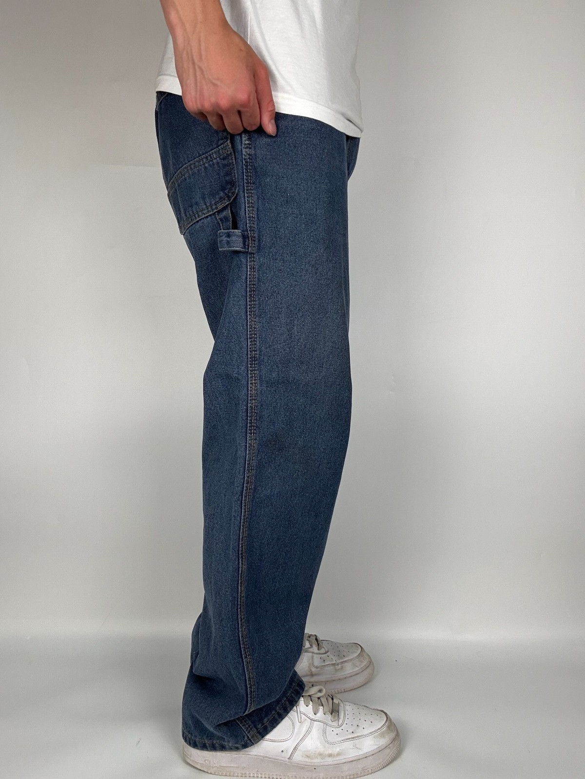 Vintage Key 2000’S Y2K Relaxed Fit Dark Wash Denim Carpenter Jeans W40 x L32