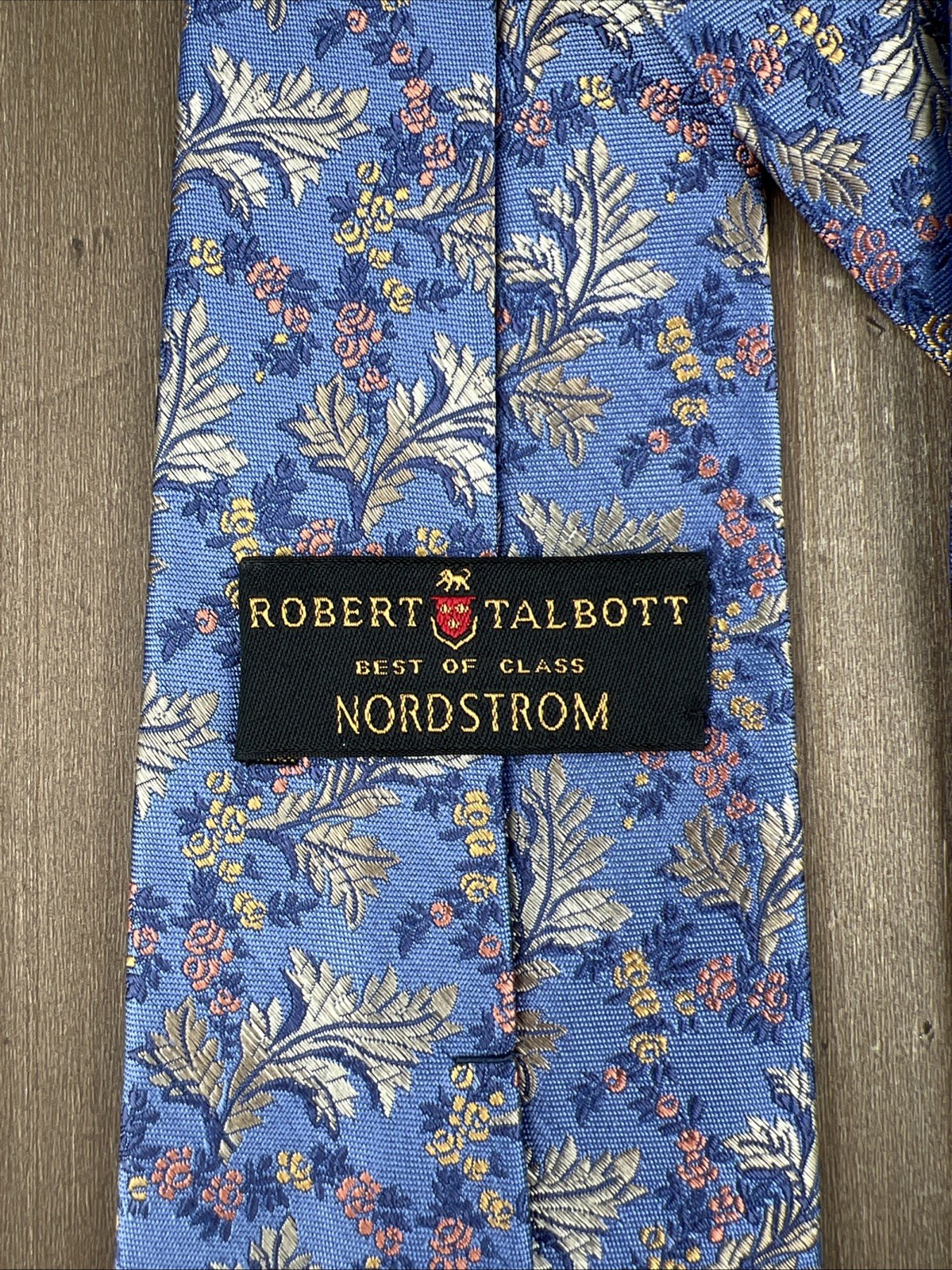 ROBERT TALBOTT Best of Class Silk Tie Luxury Floral Blue W3.75xL58 Made in USA