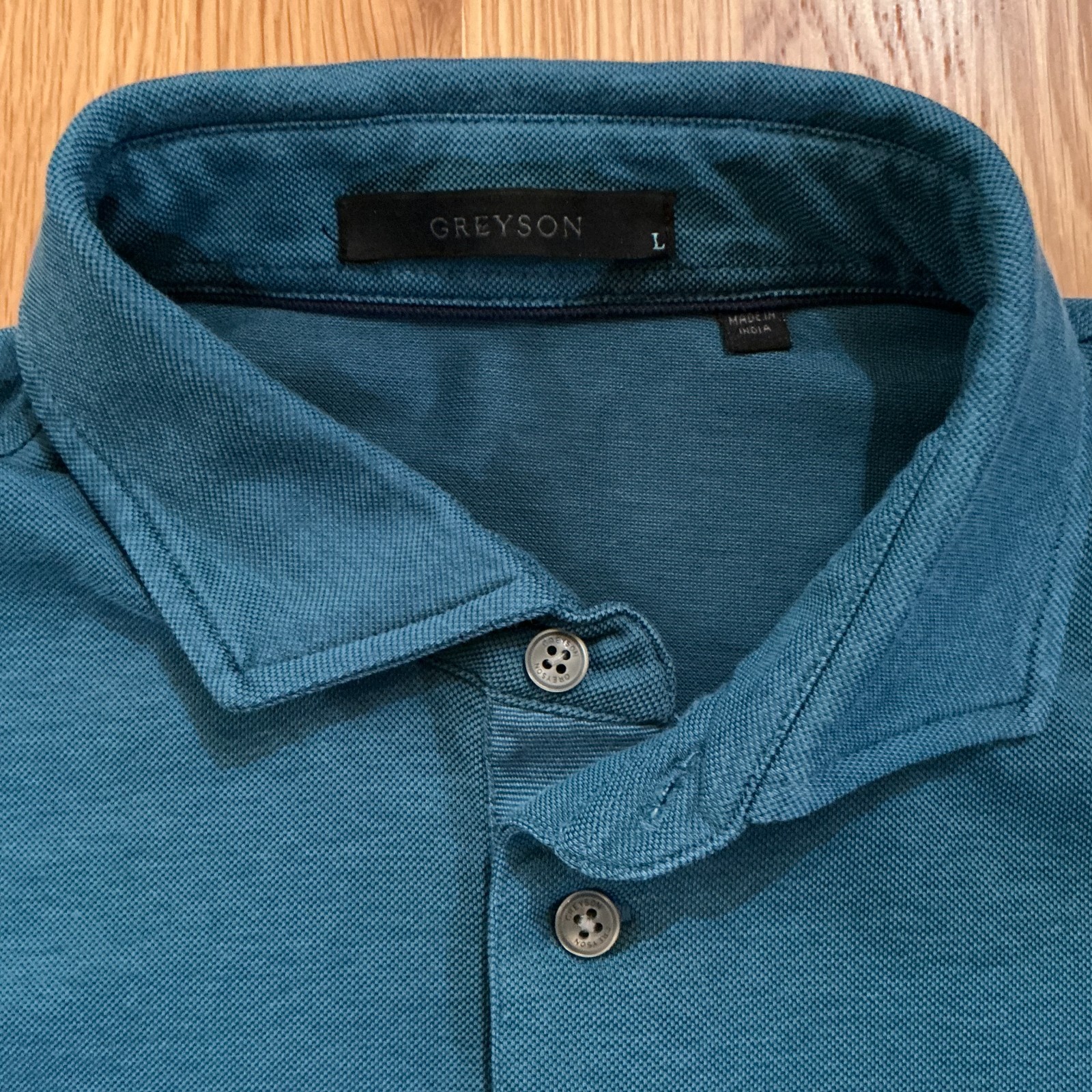 Greyson Polo Shirt Men’s Large Deep Teal Blue Performance Stretch Golf