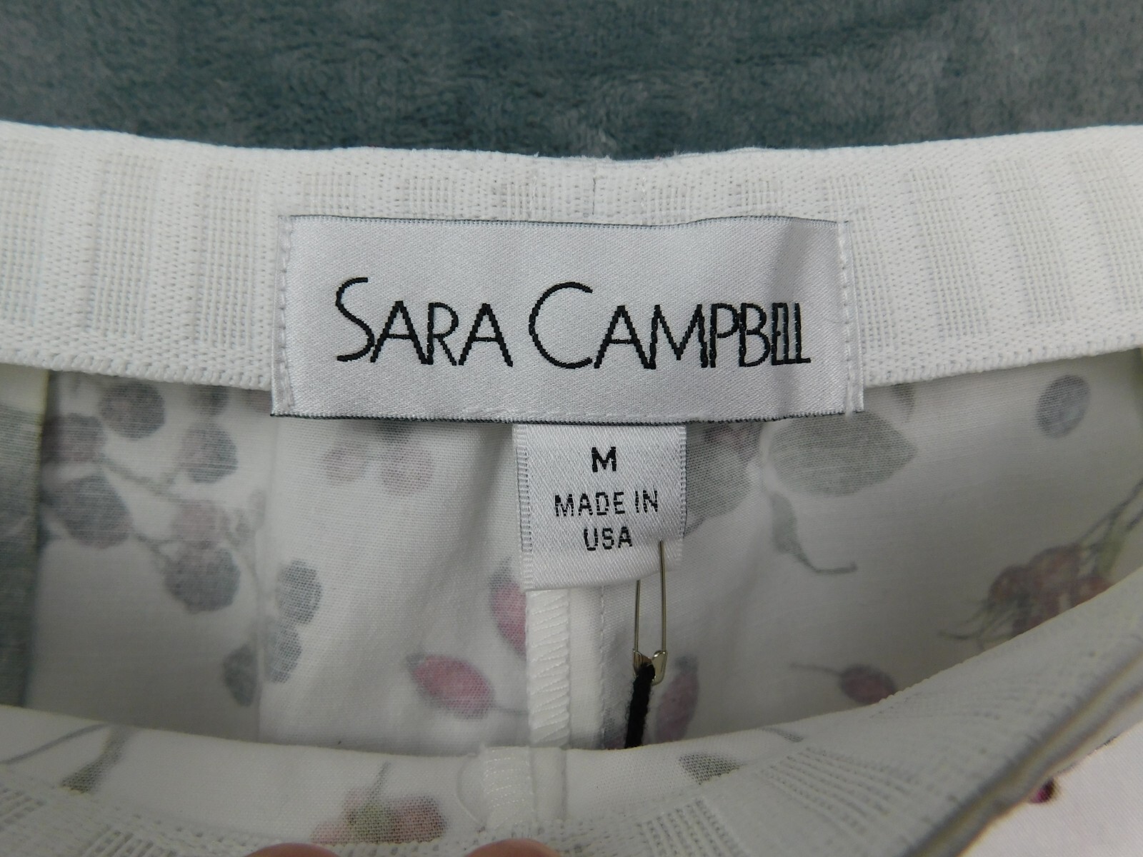 Sara Campbell Pants Womens Medium Crop Trousers Berry Sheri White Burgundy Capri