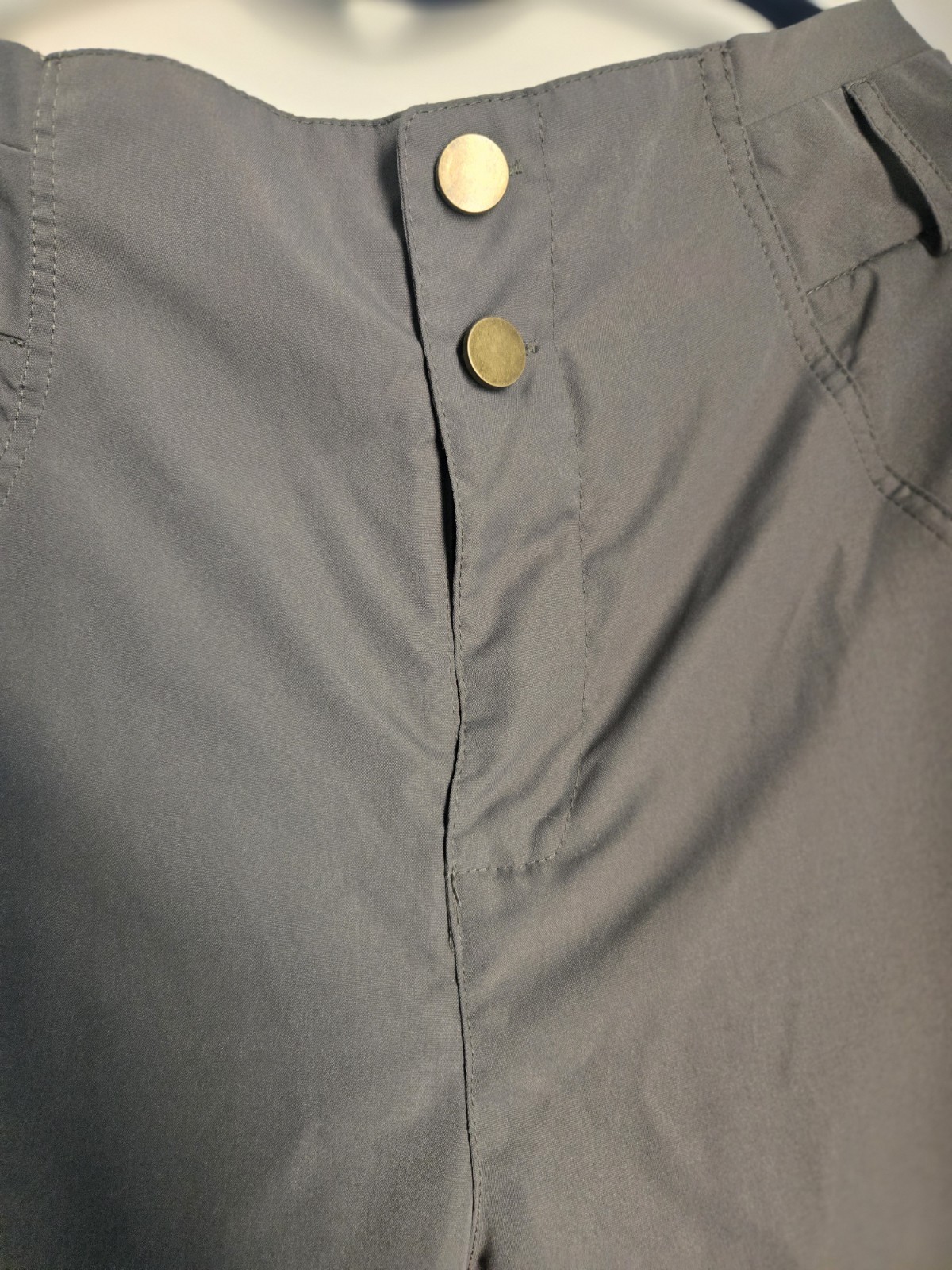 ChicMe Gray Pants – Polyester Cotton – Button Accent – Flat Front