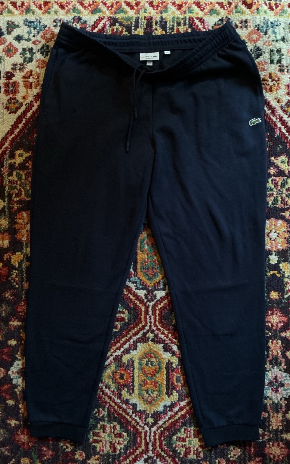 Lacoste Men’s 7 XL 36/30 Navy Jogger Sweatpants Cotton Drawstring