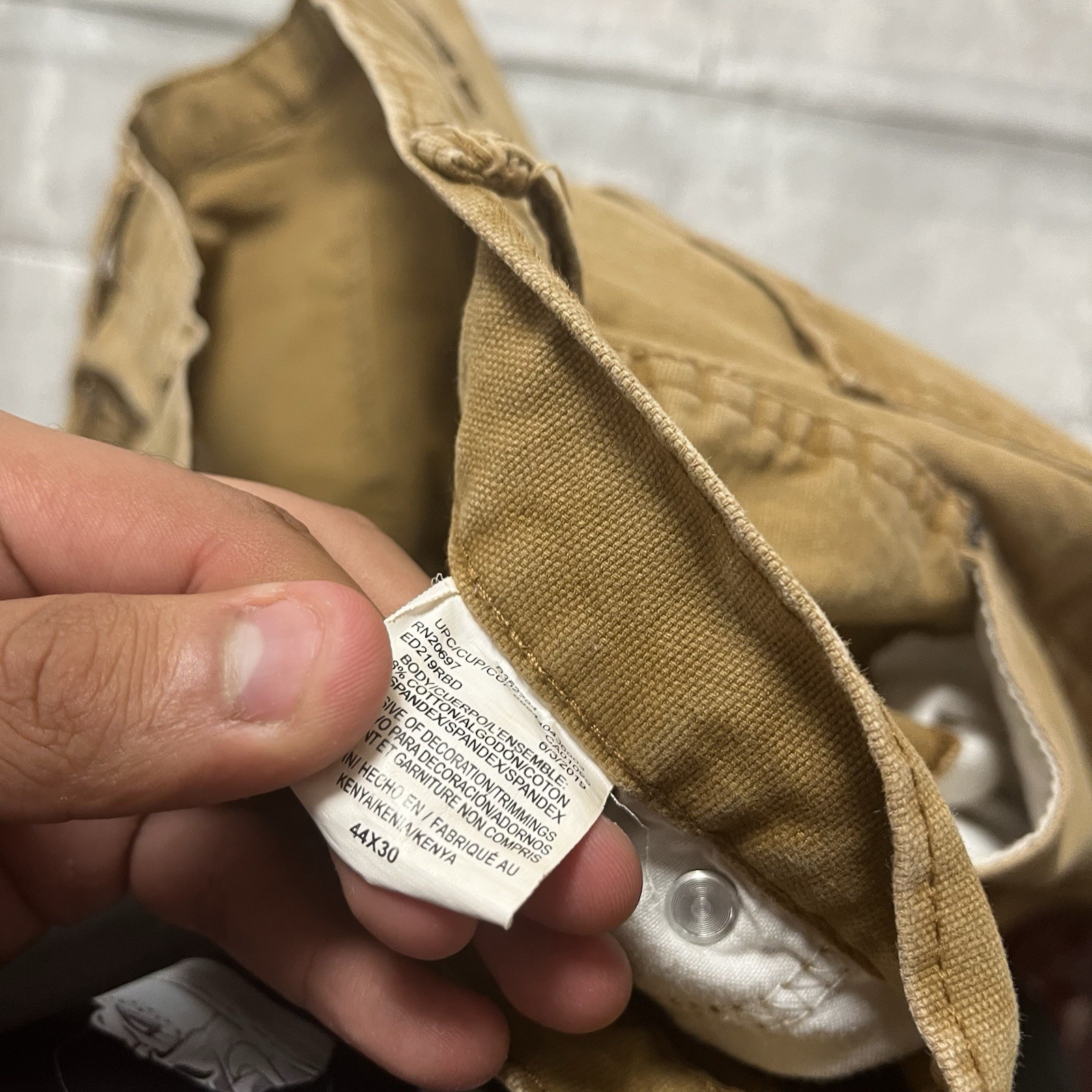 Dickies Pants Mens 44×30 (44×24)Brown Canvas Carpenter Relaxed Fit Straight