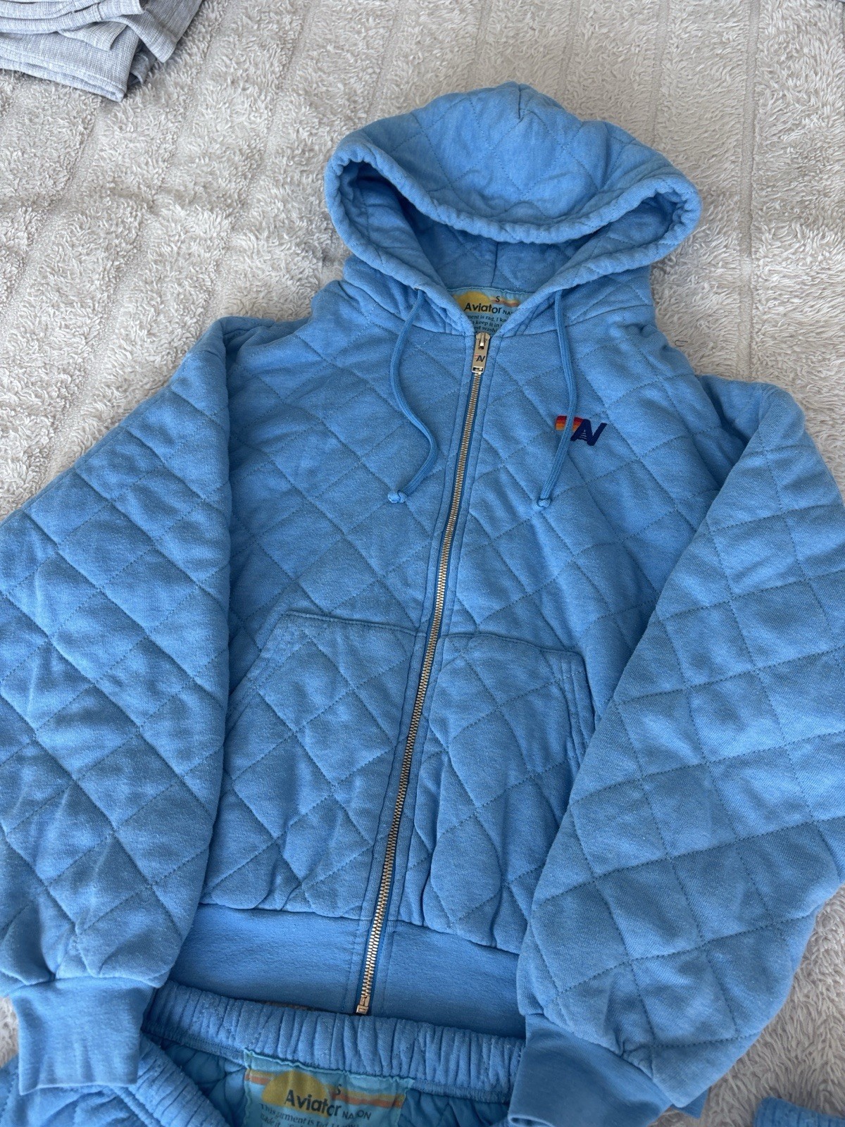 Aviator Nation Blue Set Quilted Size Small