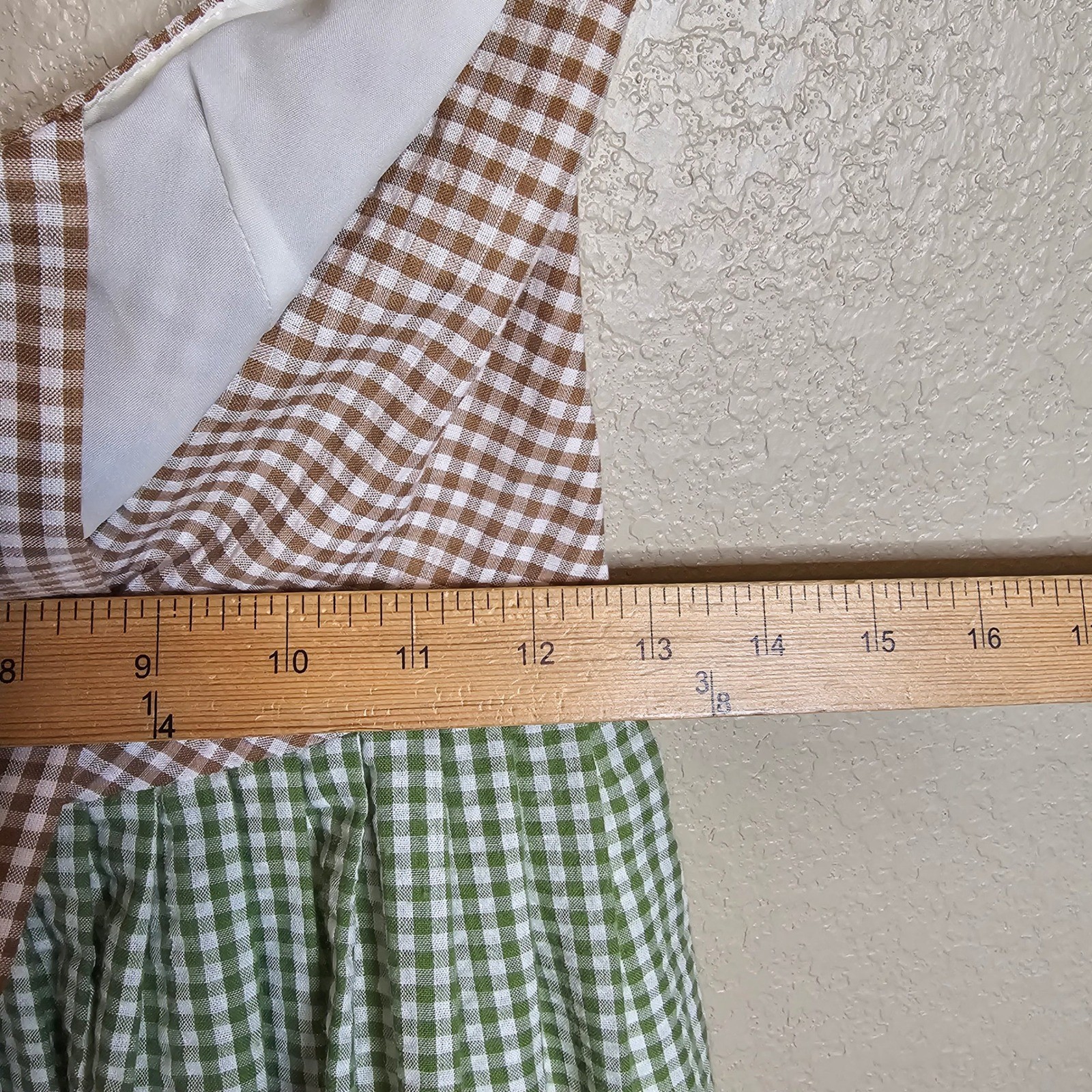 Gal Meets Glam Collection Gingham Halter Midi Dress Brown Green Size 0 Pockets