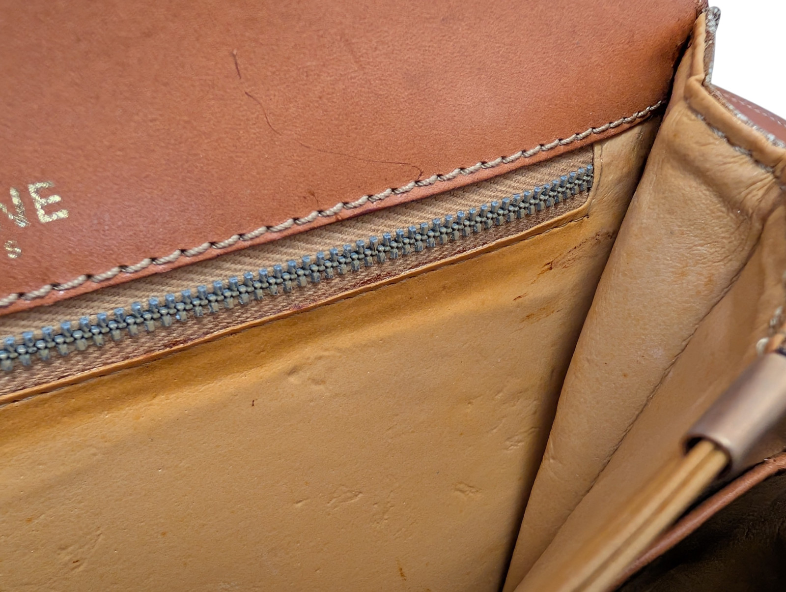 CELINE Shoulder Bag Horse Carriage Macadam PVC Leather Beige Vintage