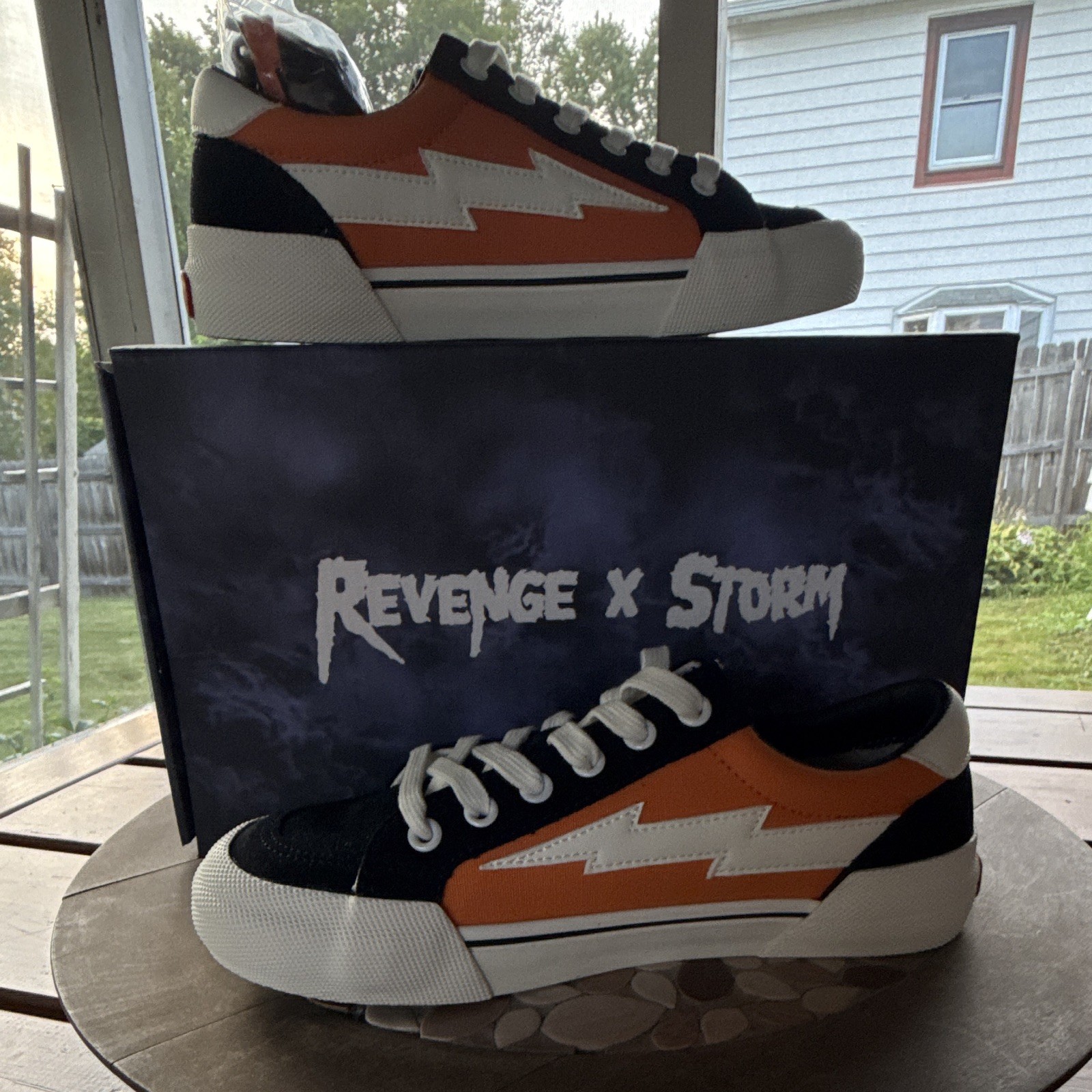 Revenge x Storm Vol.2 Orange Black White Colorblock Canvas Lace-Up Sneakers 5
