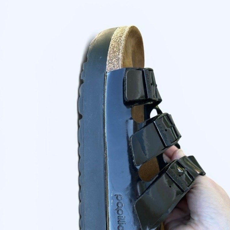 Birkenstock Papillio Florida Flex Platform Sandals – Black Patent EU 40 Narrow