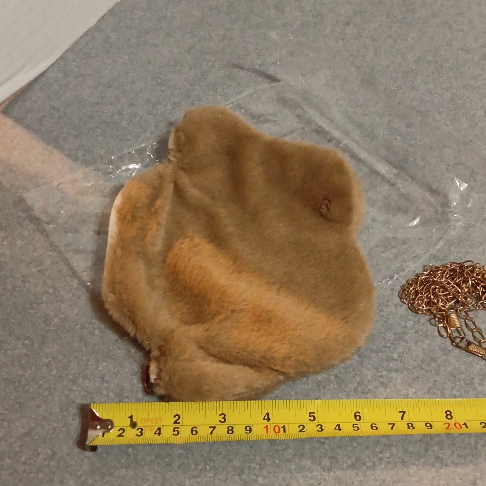 Paw Print Small Crossbody Bag, Zip, Gold Chain Strap, Brown Pink, Lined