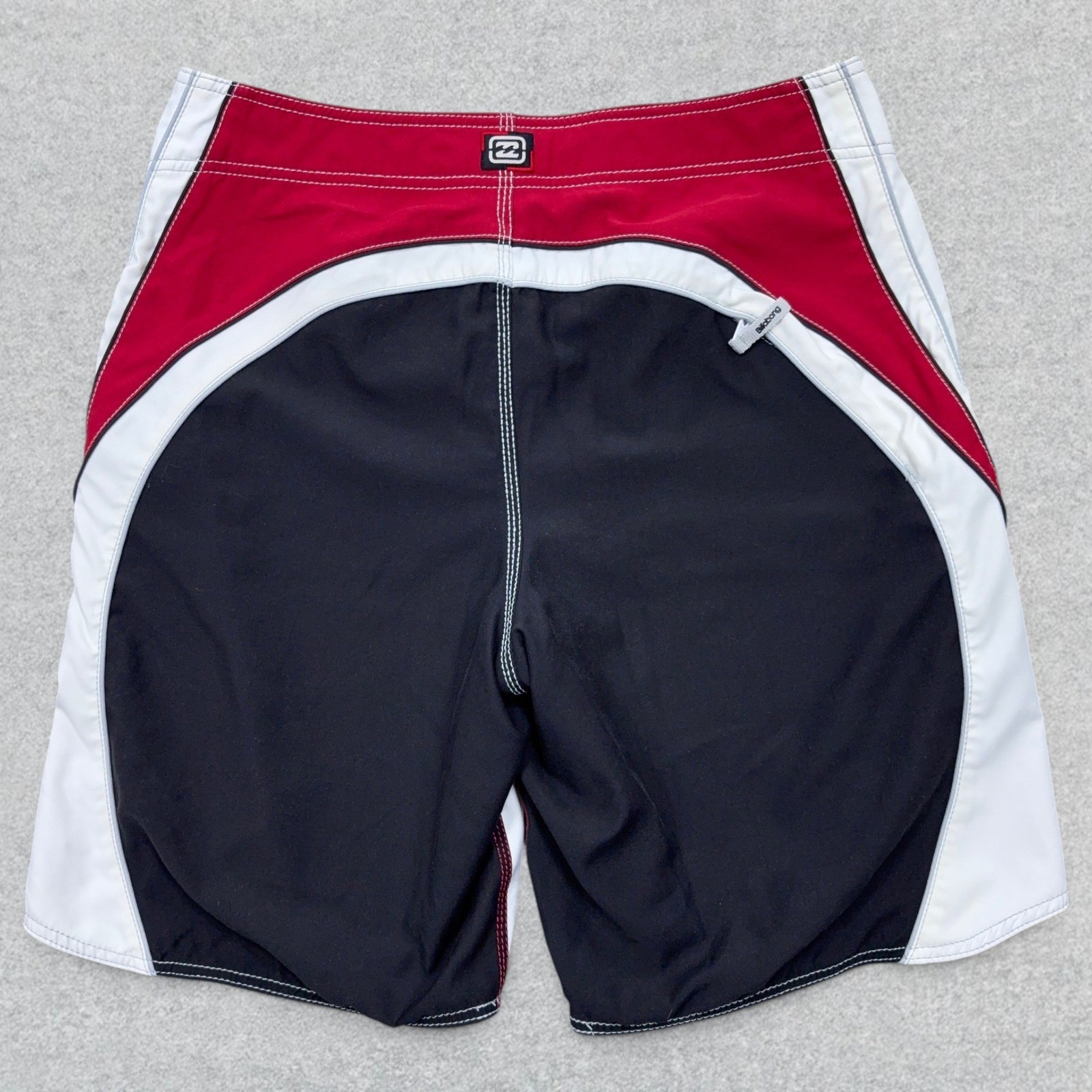 Vintage Billabong Andy Irons Boardshorts Mens 36 White Red Rising Sun Lined Y2K