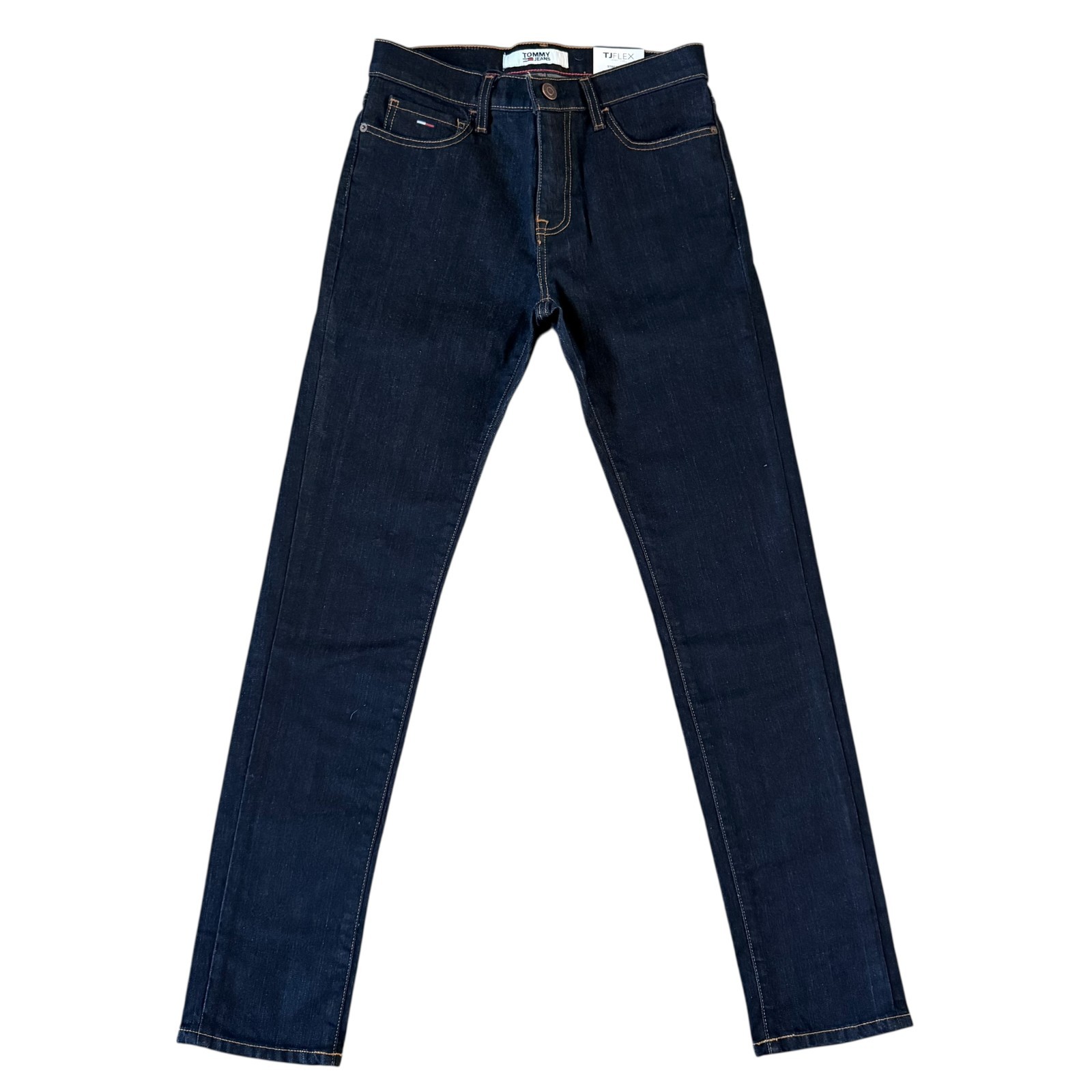 NWT Tommy Hilfiger Men’s Stretch Denim Slim Fit Slightly Tapered Leg Rinse Jeans