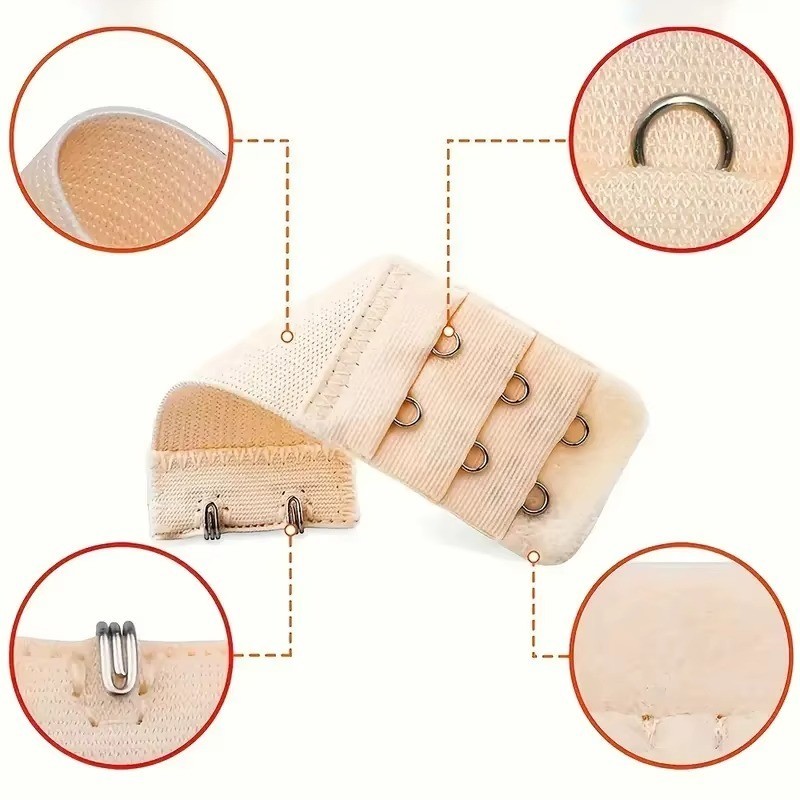 4PCS Adjustable Bra Extender 2/3/4 Hooks with Elastic Underwear Strap Extension