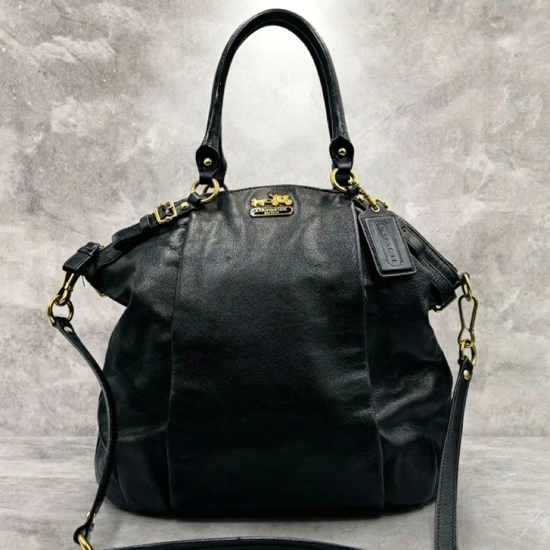 COACH Y2K Madison Handbag Leather 2way Black