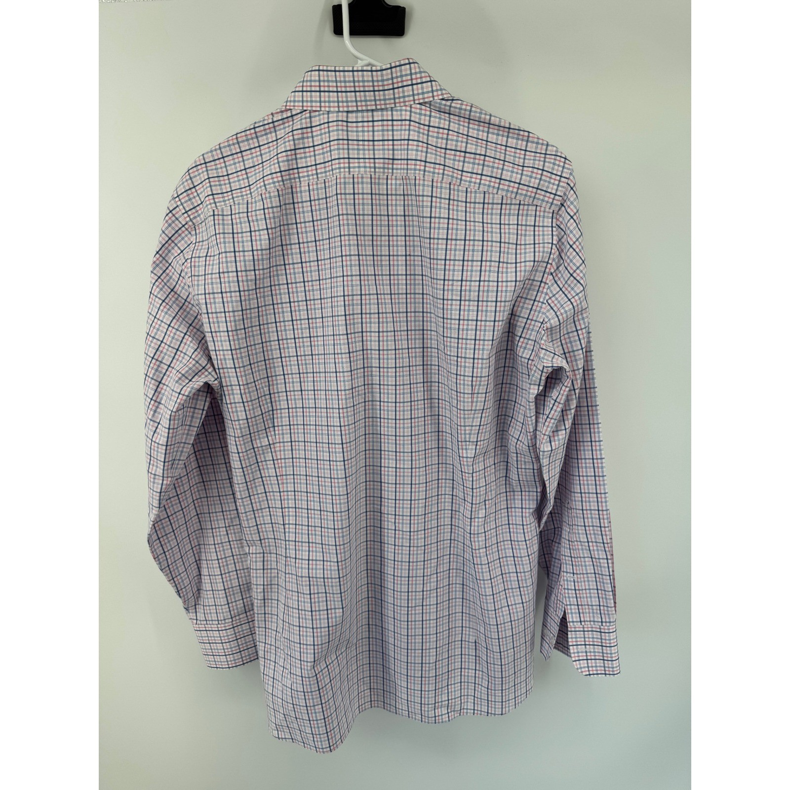 Bonobos Mens Wrinkle-Free Tailored Slim Fit Dress Shirt Blue Pink Check 16 34