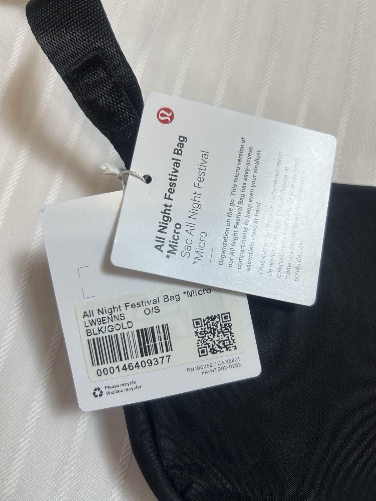 NWT$ Lululemon All Night Festival Bag Small Belt Bag 2L – BLK