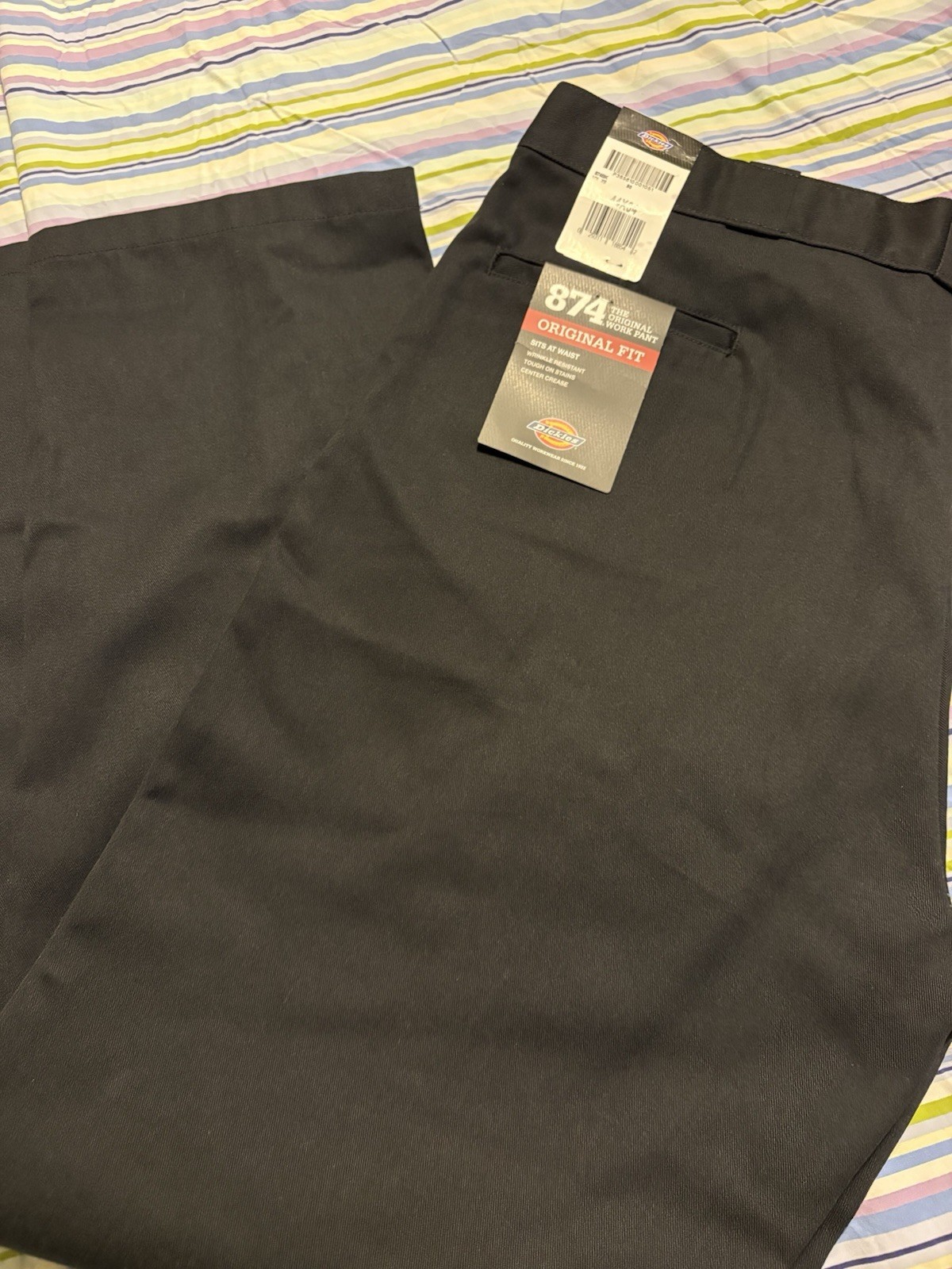Dickies 874 Original Fit Work Pants Black Twill Cotton/Poly Men’s 44×34 (6-156)