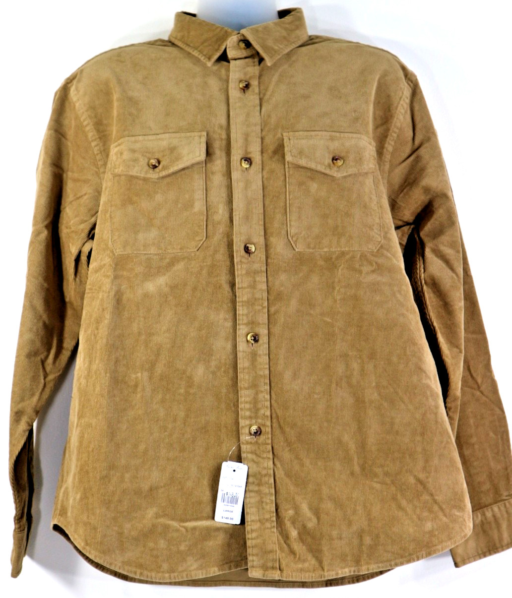 Brooks Brothers Men’s Cotton Stretch Corduroy Beige Shirt Jacket S,M,L,XL,XXL