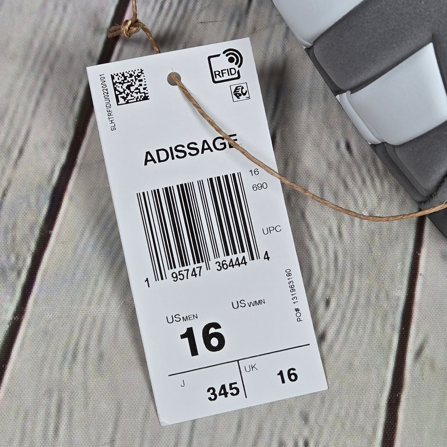 adidas ADISSAGE Adjustable Rubber Slides Gray/White Men’s 16 NIB
