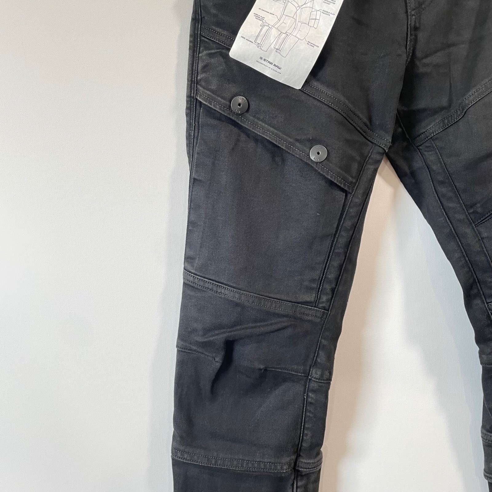 G-Star RAW Airblaze 3D Skinny Jeans Cargo Pants Black Denim W29 L32 NEW