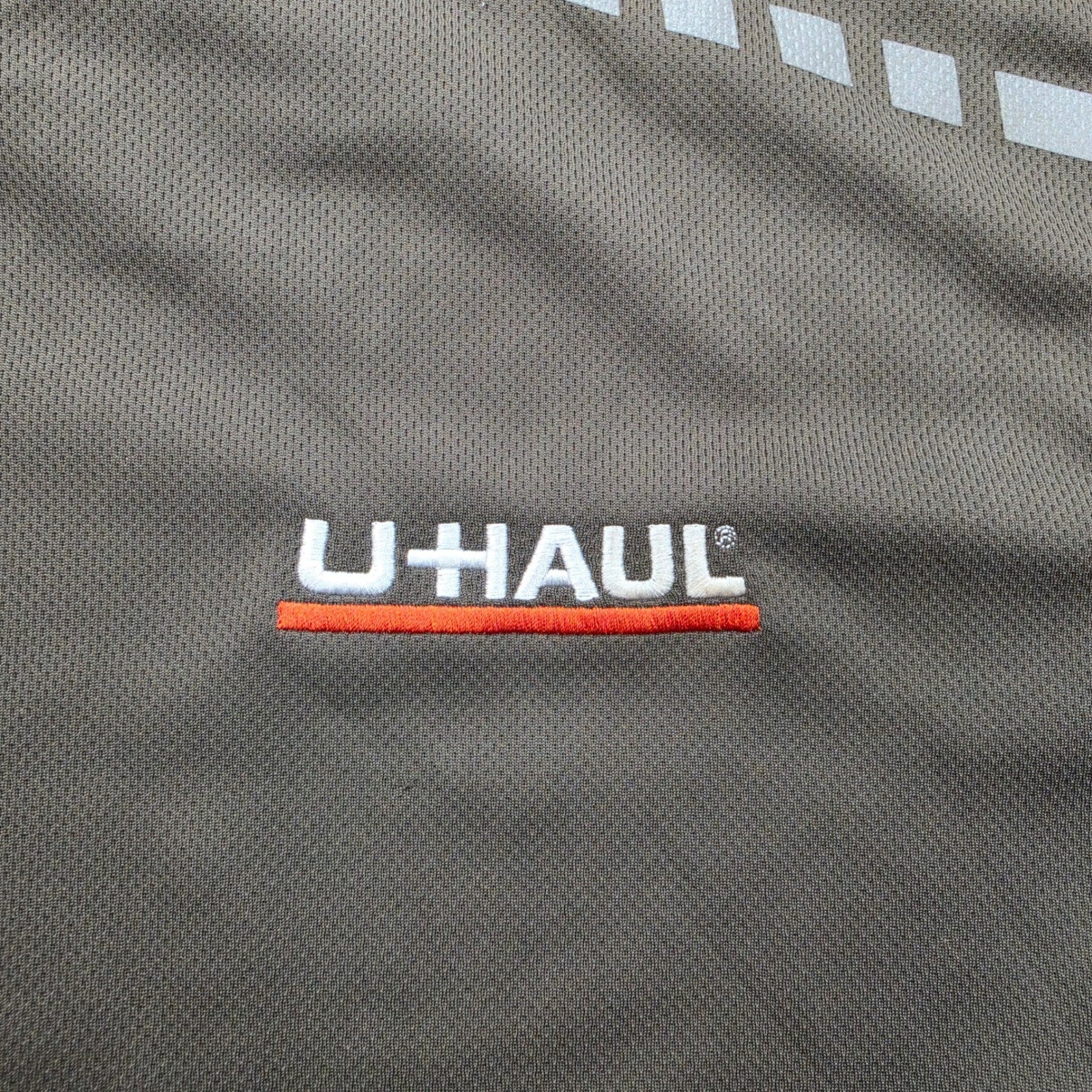 U-Haul Employee Tshirt Mens Medium Brown Olive Short Sleeve Uniform Work Wear