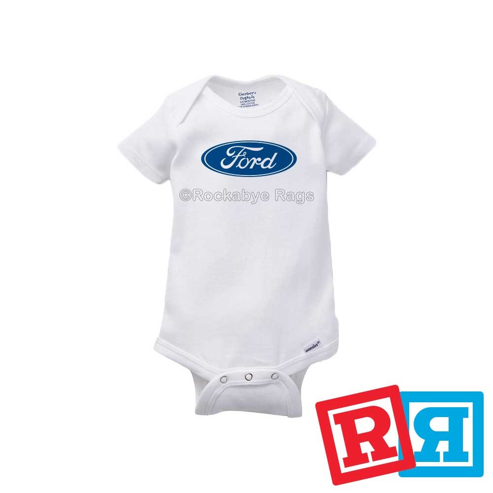 Ford Truck Gerber Baby Onesie® Cotton Unisex White Short Sleeve Bodysuit