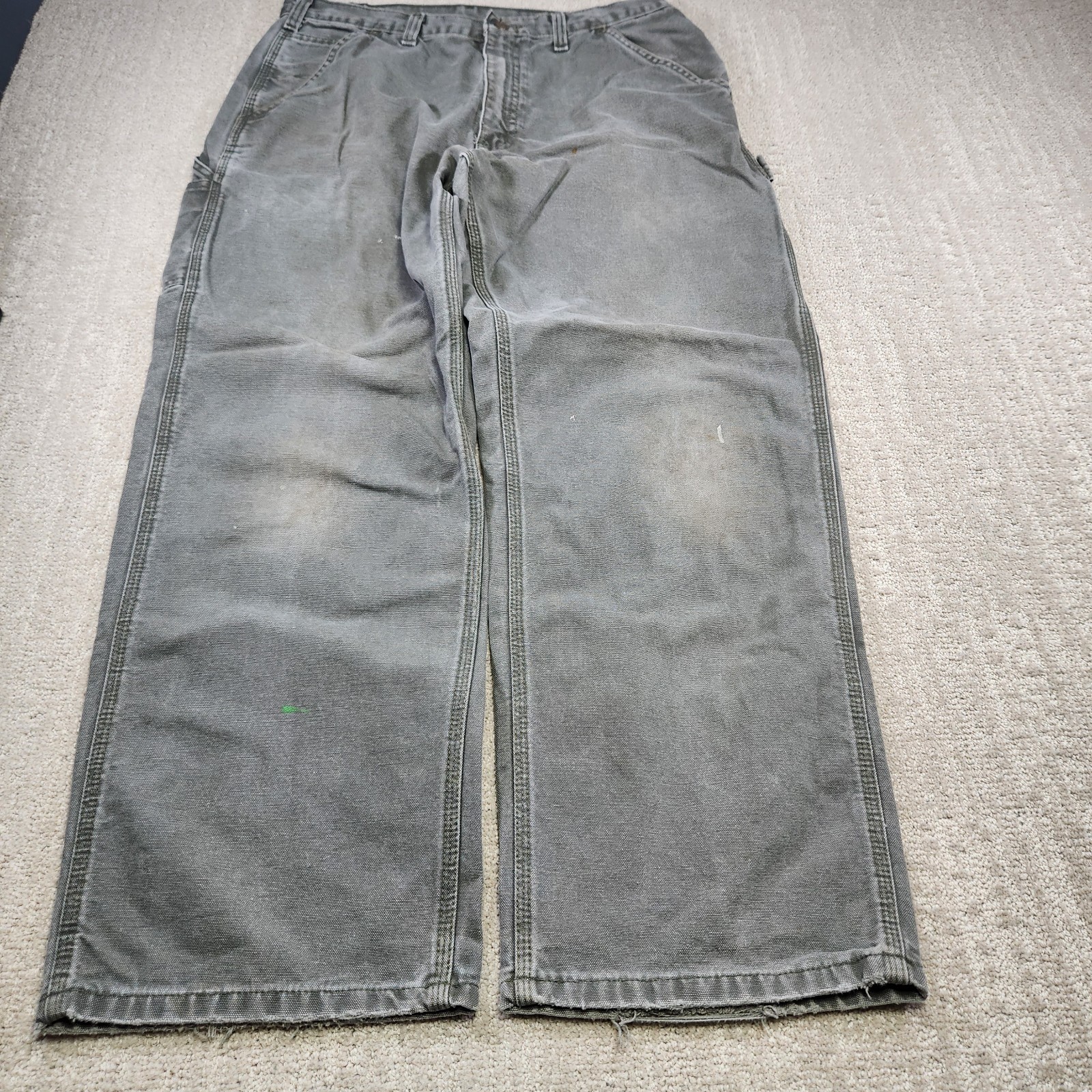 Vintage Carhartt Pants Men 33×30 *READ* B11 Moss Green Canvas Distressed Baggy