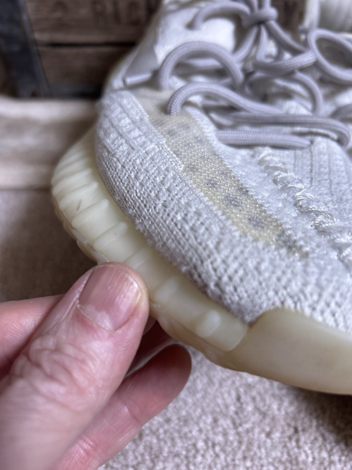 ADIDAS “Yeezy Boost 350 V2” bone white shoes – size 9