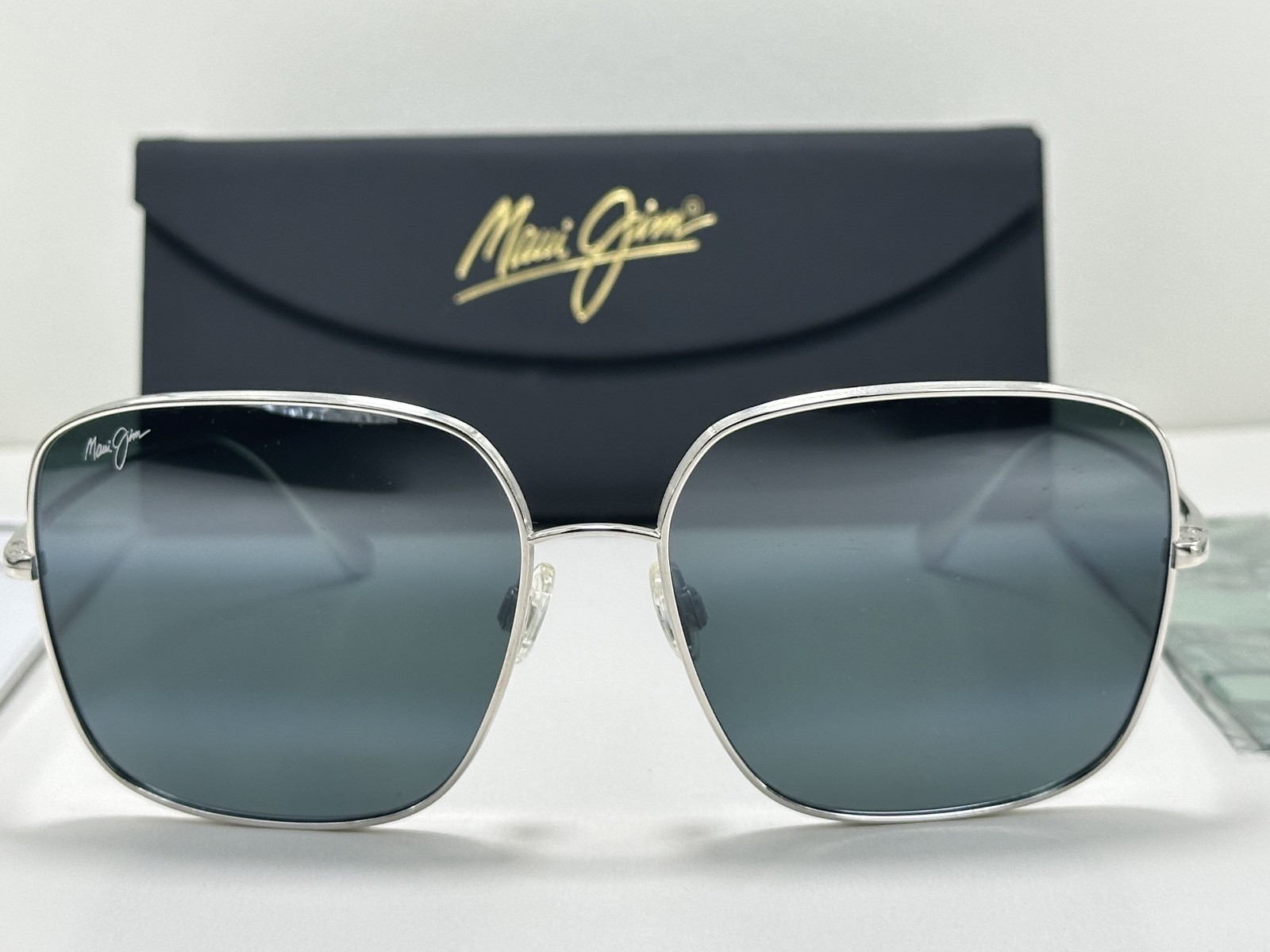 NEW Maui Jim TRITON chrome Titanium POLARIZED Grey Lens Sunglass 546-17