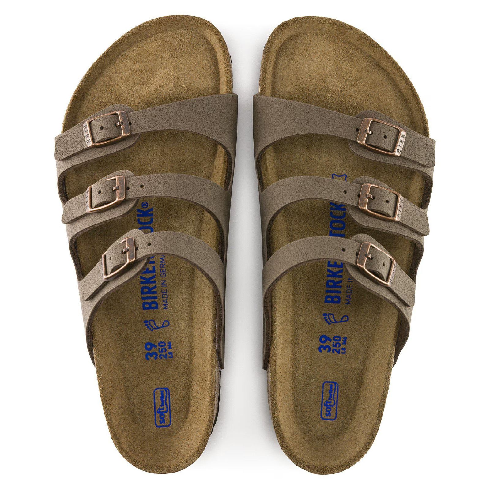 Birkenstock Florida Soft Footbed Birkibuc Mocha Birko-Flor Sandals Women’s Shoes